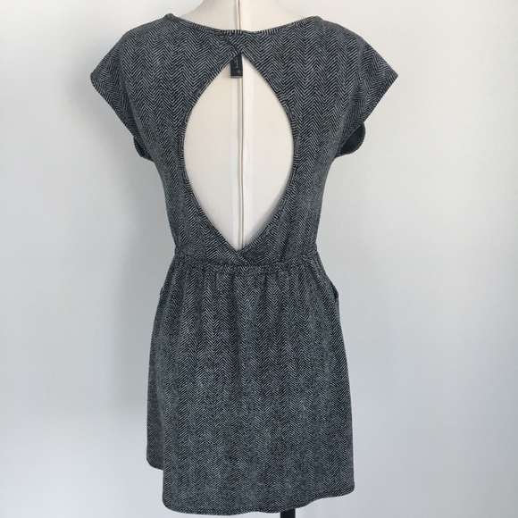 Grey Herringbone Dress with Key Hole Back - Picture 5 of 7